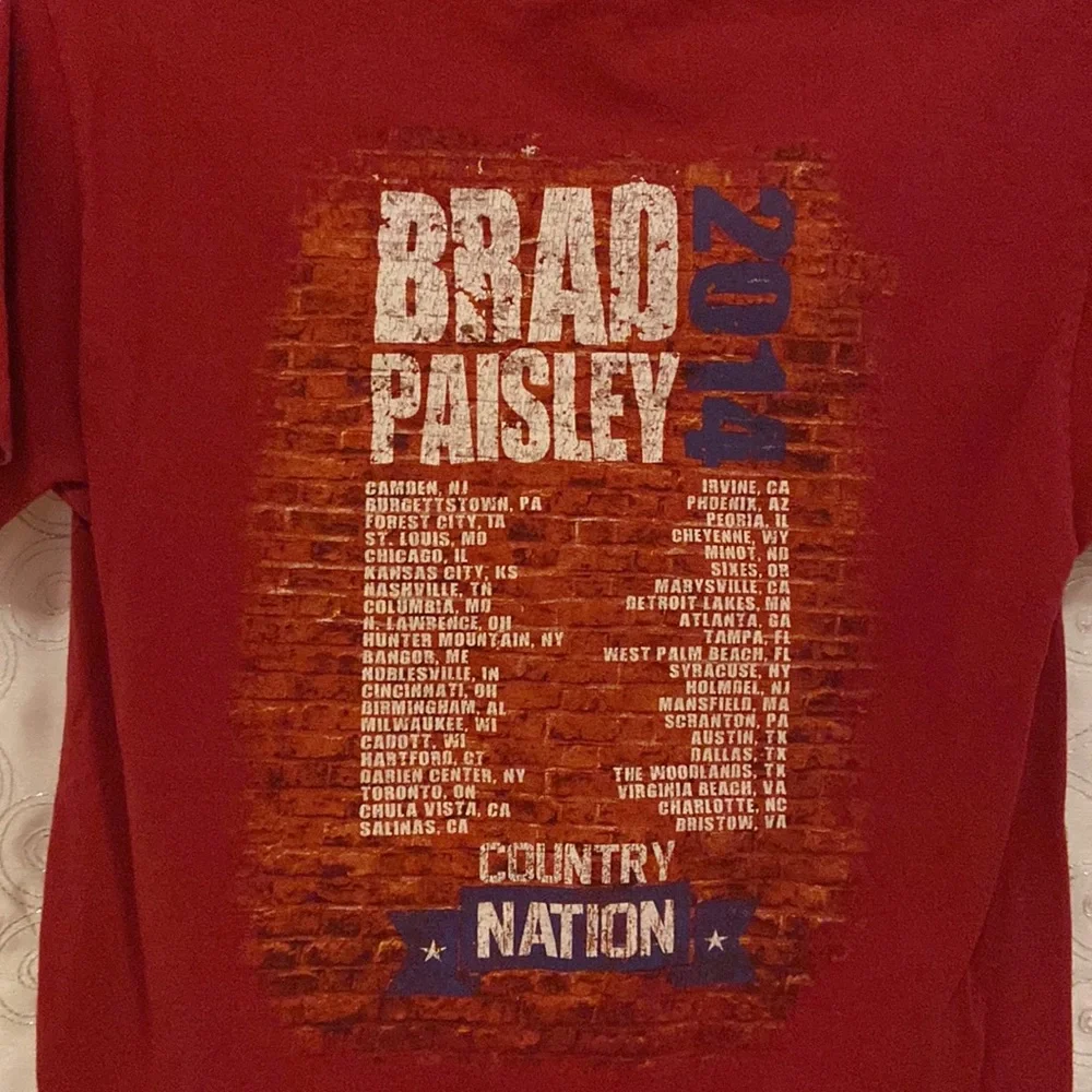 Brad Paisley 2014 Country Nation Tour T-Shirt Size Mens Small 🔥